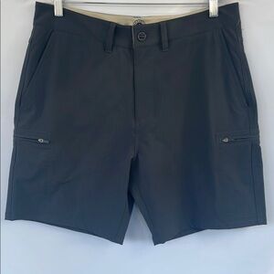 Flag & Anthem Charcoal Gray Flat Front Golf Tennis Athletic Shorts Size 32